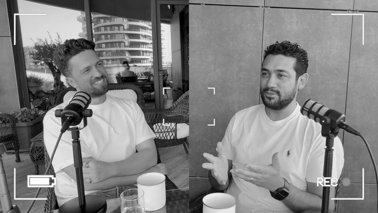 Black-and-white split screen of Emre Elbeyoglu listening and Evren Bayraktar explaining the Jotform deleted-pages rumor